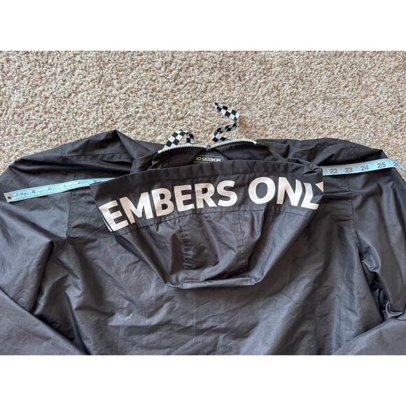 MEMBERS ONLY  1/2 zip Jacket/coat size Lg, Black; Windbreaker, Pullover, Hooded - Picture 7 of 11